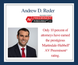 Andrew D Reder Earns Martindale Hubbell Av Preeminent Peer Review Rating Sessums Black Caballero Ficarrotta P A